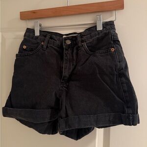 Topshop Black Denim Shorts